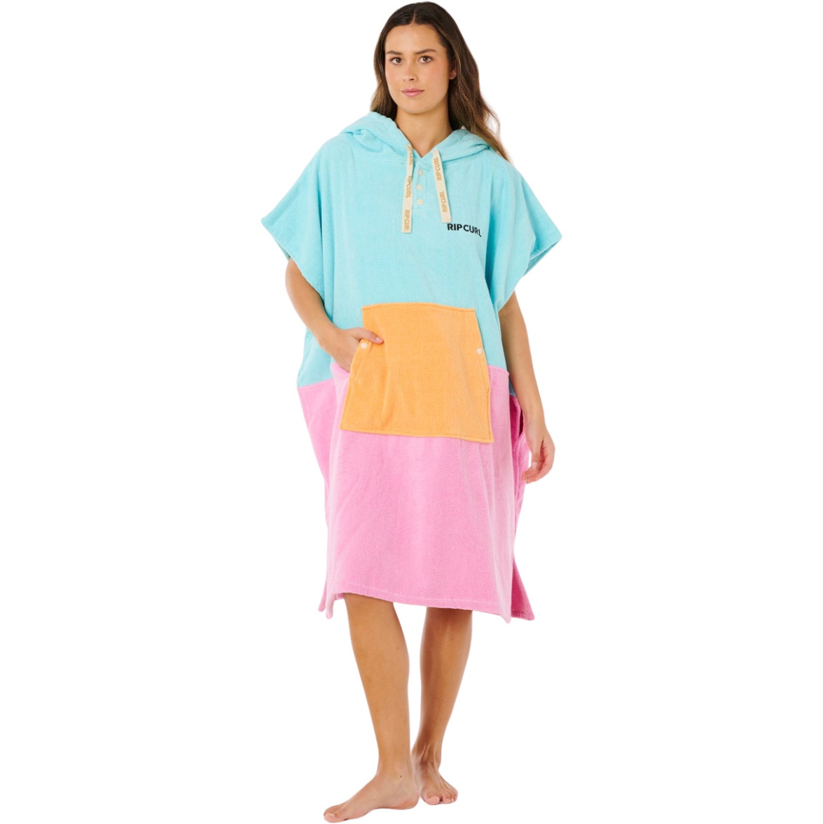2026 Rip Curl Femmes Premium Surf Hooded Poncho Towel 01BWTO - Light Sea Blue